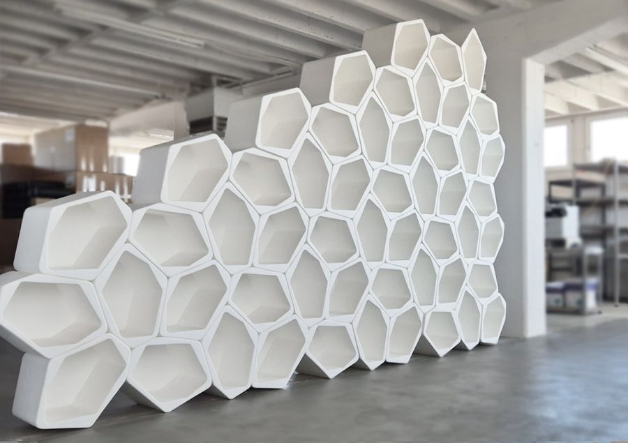 BUILD shelving and room divider in white